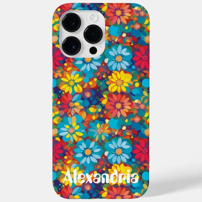 Funda De Case-Mate Para iPhone Negrita Patrón Floral Contemporáneo Vibrante Daisi (Reverso)