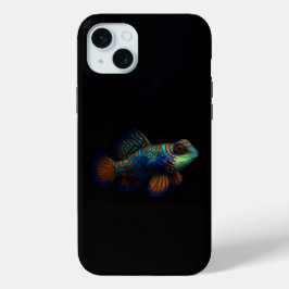 Funda Para iPhone 15 Mini Negro 4 Lujo, Mandarin Dragonet Pescado