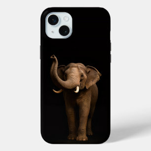 Funda Para iPhone 15 Mini Negro 4 Luxe, Elefante Poderoso para iPhone 15 Plu