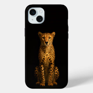 Funda Para iPhone 15 Mini Negro 4 Luxe, Guepardo Elegante iPhone 15 Plus