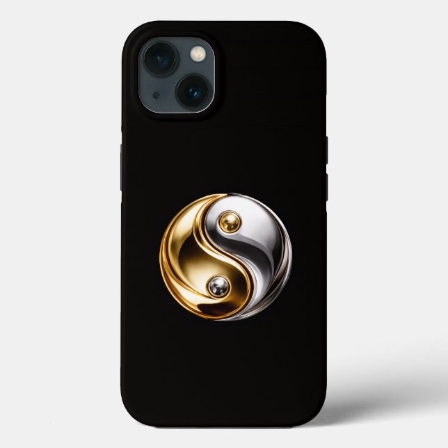 Funda De Case-Mate Para iPhone Negro 4 Luxe iPhone 13, Armonía Yin Yang (Reverso )