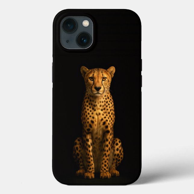 Funda De Case-Mate Para iPhone Negro 4 Luxe iPhone 13, Guepardo Esbelto (Reverso )