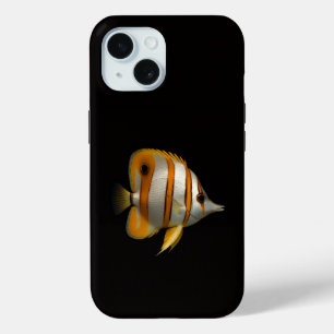 Funda Para iPhone 15 Negro 4 Luxe iPhone 15 Mate, Pez ángel de arrecife