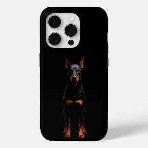 Funda Para iPhone 15 Pro Negro 4 Luxe iPhone 15 Pro Mate, Doberman Guardián