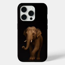 Funda Para iPhone 15 Pro Negro 4 Luxe iPhone 15 Pro Mate, Elefante Indio
