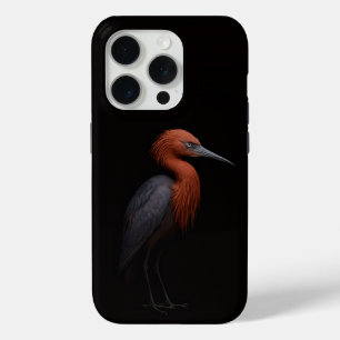 Funda Para iPhone 15 Pro Negro 4 Luxe iPhone 15 Pro Mate, Garza rojiza