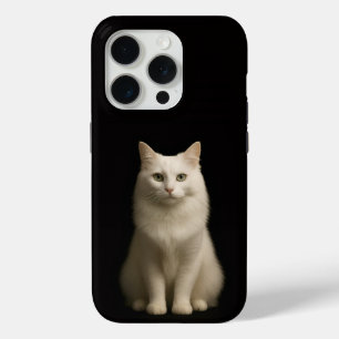 Funda Para iPhone 15 Pro Negro 4 Luxe iPhone 15 Pro Mate, Gato Angora