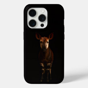 Funda Para iPhone 15 Pro Negro 4 Luxe iPhone 15 Pro Mate, Okapi del Bosque