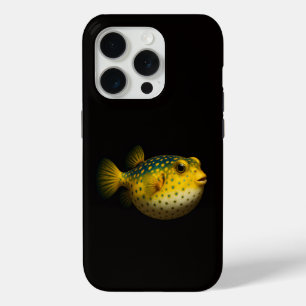 Funda Para iPhone 15 Pro Negro 4 Luxe iPhone 15 Pro Mate Pez Globo Amarillo
