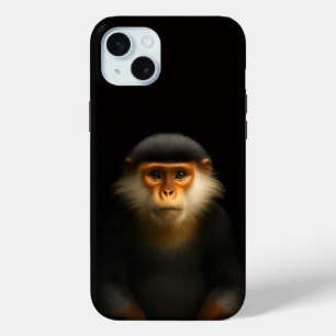 Funda Para iPhone 15 Mini Negro 4 Luxe, Langur Douc Rojo