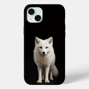 Funda Para iPhone 15 Mini Negro 4 Luxe, Zorro Ártico Marfil iPhone 15 Plus