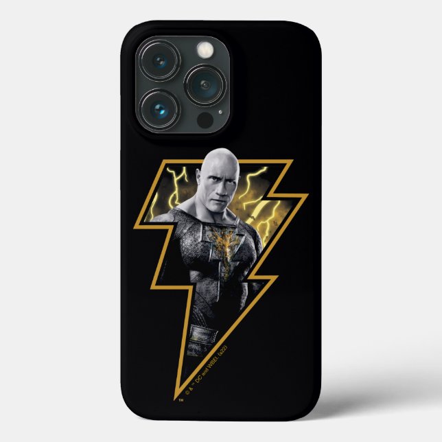 Funda De Case-Mate Para iPhone Negro Adam Gray y Gold Lightning Graphic (Reverso )