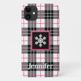 Funda Para iPhone 11 Negro, blanco, rosado, copo de nieve