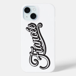 Funda Para iPhone 15 Negro/blanco sobre blanco