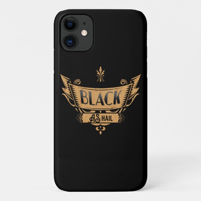 Funda De Case-Mate Para iPhone Negro como granizo clásico (Reverso)