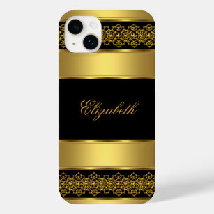 Funda Para iPhone 14 Plus De Case-Mate negro con clase elegante del oro del caso del