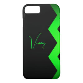 title_seo2 Negro con el nombre personalizado de zigzag verde
