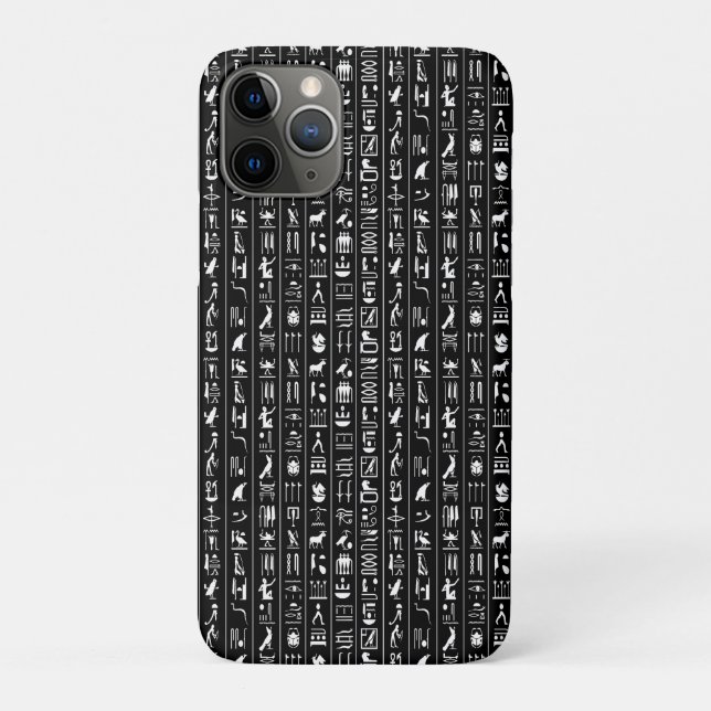 Funda De Case-Mate Para iPhone Negro Con Jeroglíficos Blancos (Reverso)