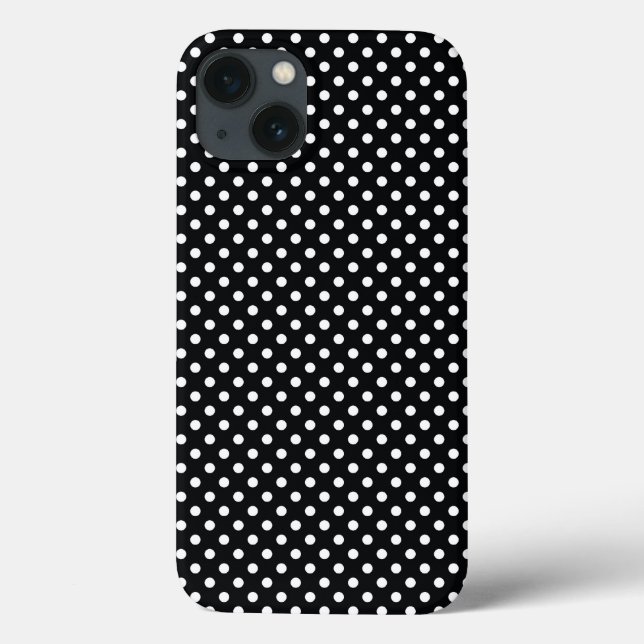 Funda De Case-Mate Para iPhone Negro con lunares blancos (Reverso)