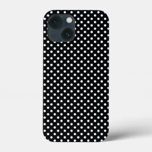 Funda Para iPhone 13 Mini Negro con lunares blancos