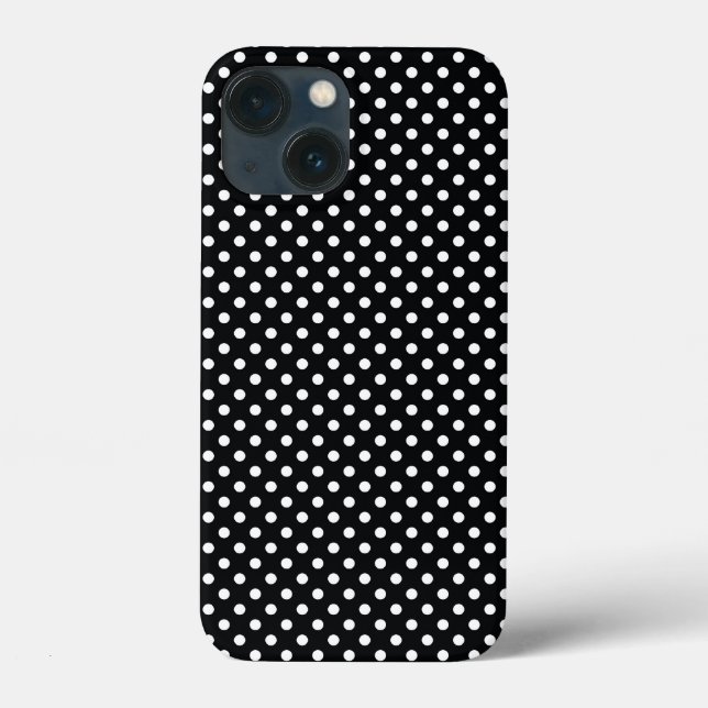 Funda De Case-Mate Para iPhone Negro con lunares blancos (Reverso )