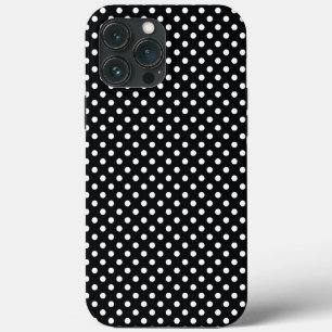 Funda Para iPhone 13 Pro Max Negro con lunares blancos