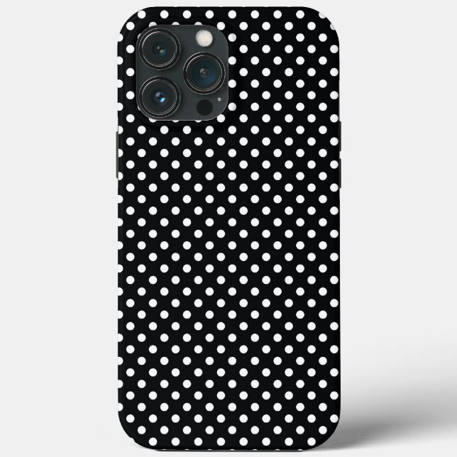 Funda De Case-Mate Para iPhone Negro con lunares blancos (Reverso )