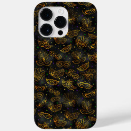 FUNDA PARA iPhone 14 PRO MAX DE Case-Mate NEGRO CON MÁSCARAS DE GRAS DE ORO MARDI