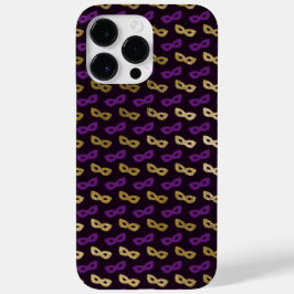 FUNDA PARA iPhone 14 PRO MAX DE Case-Mate NEGRO CON MÁSCARAS DE GRAS PURPLE Y GOLD MARDI