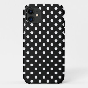 Funda Para iPhone 11 Negro con puntos blancos