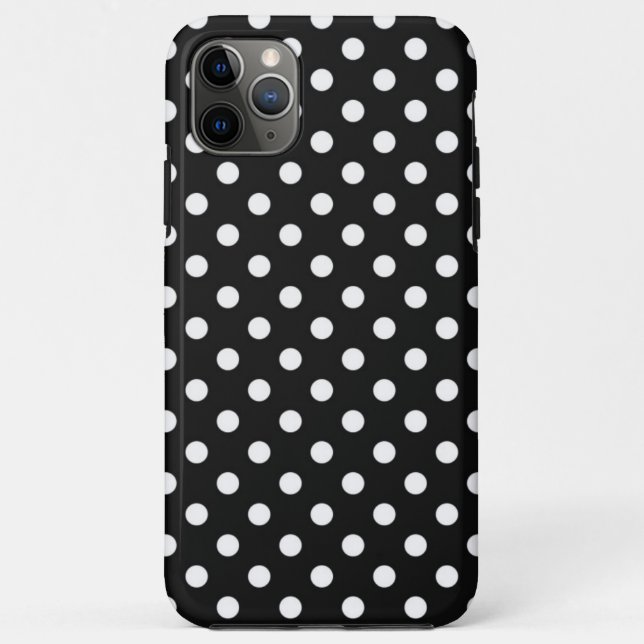 Funda De Case-Mate Para iPhone Negro con puntos blancos (Reverso)