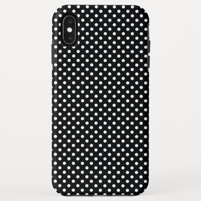 Funda De Case-Mate Para iPhone Negro con puntos blancos (Reverso)