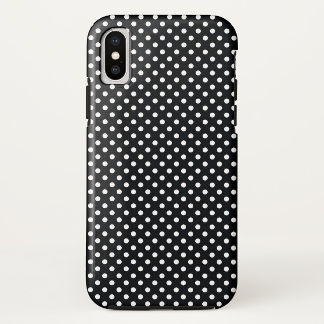 Funda De Case-Mate Para iPhone Negro con puntos blancos (Reverso)