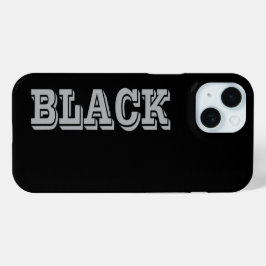 Funda Para iPhone 15 Negro Con Texto Gris Sobre Color Sólido Negro