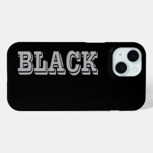 Funda Para iPhone 15 Negro Con Texto Gris Sobre Color Sólido Negro
