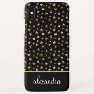 Funda Para iPhone XS Max Negro - el oro protagoniza el monograma celestial
