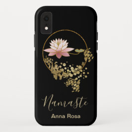 Funda Para iPhone XR Negro femenino del zen del purpurina del oro de