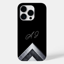 Funda Para iPhone 14 Pro De Case-Mate Negro geométrico monogramado metalizado