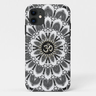 Funda Para iPhone 11 Negro+iPhone floral blanco 5 de la casamata de OM