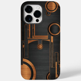 Funda Para iPhone 14 Pro Max De Case-Mate negro metalizado con círculos de madera