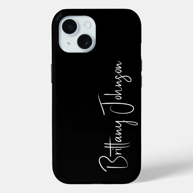 Funda De Case-Mate Para iPhone Negro monogramado (Reverso )
