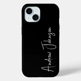 Funda Para iPhone 15 Negro monogramado