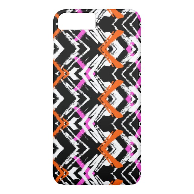 Funda De Case-Mate Para iPhone Negro, naranja, y modelo dibujado mano de la (Reverso)