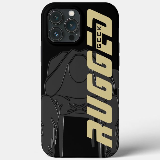 Funda De Case-Mate Para iPhone negro Rugged Geek Man Holding Head | Hombre pensan (Reverso )