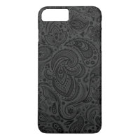Negro Sobre El Retro Gris Oscuro Paisley Damask La