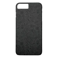Negro Sobre Retro Gris Oscuro Paisley Damasse Lace