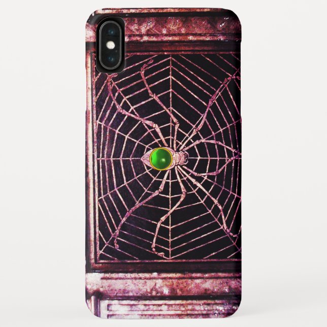 Funda De Case-Mate Para iPhone Negro verde esmeralda SPIDER Y WEB (Reverso)