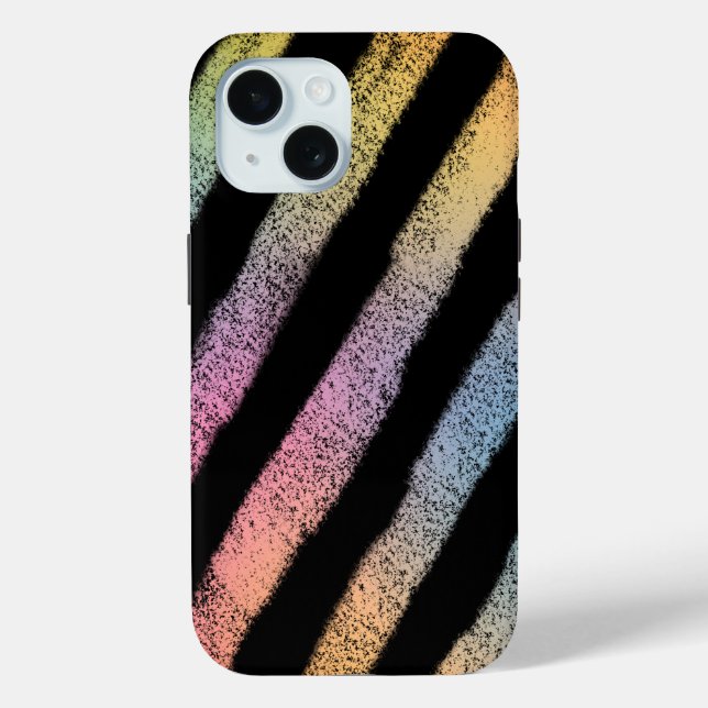 Funda De Case-Mate Para iPhone Negro y arcoiris (Reverso )