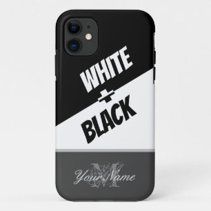 Funda Para iPhone 11 Negro y blanco con un elegante Monograma! Funda-Ma