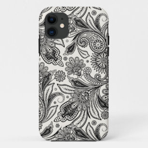 Funda Para iPhone 11 Negro y blanco paisley